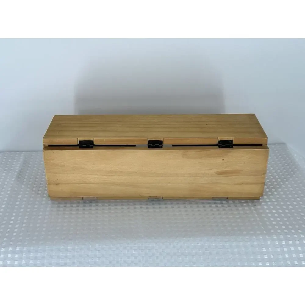 Wooden Serving Tray Folds Up To Carry WINE 15”x15” Coastal Bar Party